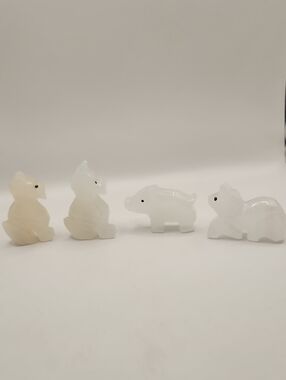 White Onyx Hand Carved Animals - 4